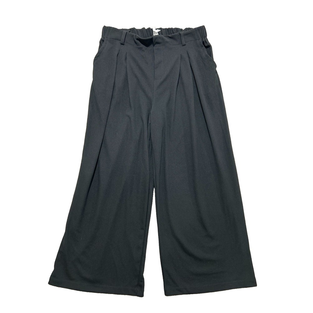 Halara Women's XL Petite Flex High Waisted Wide Leg Waffle Work Pants Black